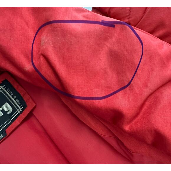 Vintage 80s Women’s Gallery DOWN Jacket Red Long Minimal Unique Classy Med - Picture 9 of 9